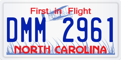 NC license plate DMM2961