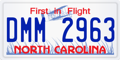 NC license plate DMM2963