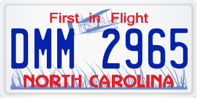 NC license plate DMM2965