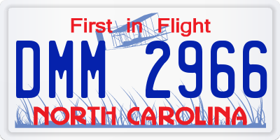 NC license plate DMM2966