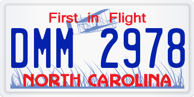 NC license plate DMM2978