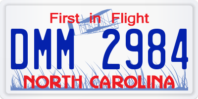 NC license plate DMM2984
