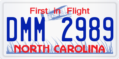 NC license plate DMM2989