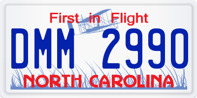 NC license plate DMM2990