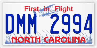 NC license plate DMM2994