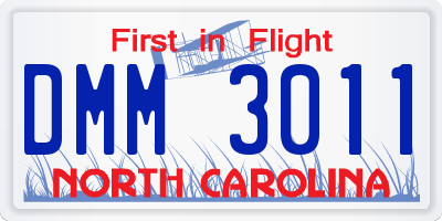 NC license plate DMM3011