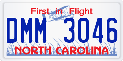 NC license plate DMM3046