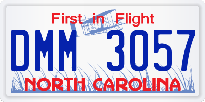 NC license plate DMM3057