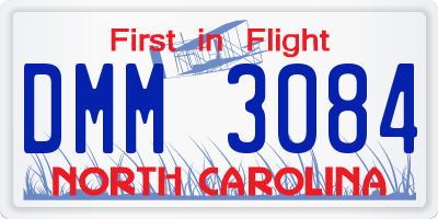 NC license plate DMM3084