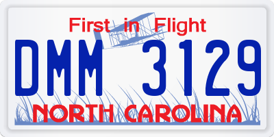 NC license plate DMM3129
