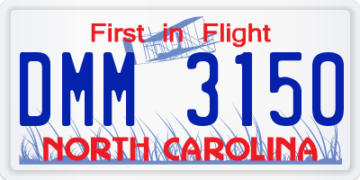 NC license plate DMM3150
