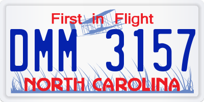 NC license plate DMM3157