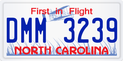 NC license plate DMM3239