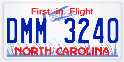 NC license plate DMM3240