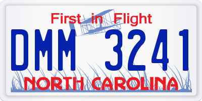 NC license plate DMM3241
