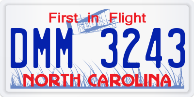 NC license plate DMM3243