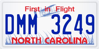 NC license plate DMM3249