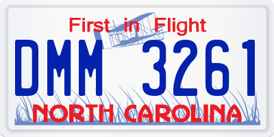 NC license plate DMM3261