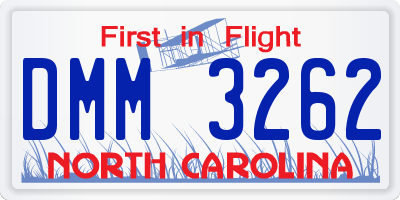 NC license plate DMM3262