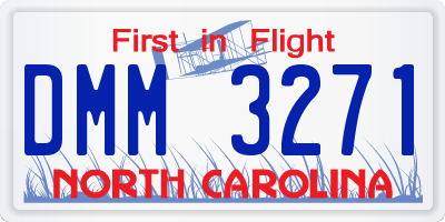 NC license plate DMM3271
