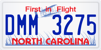 NC license plate DMM3275