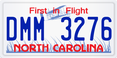 NC license plate DMM3276