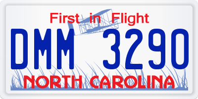 NC license plate DMM3290