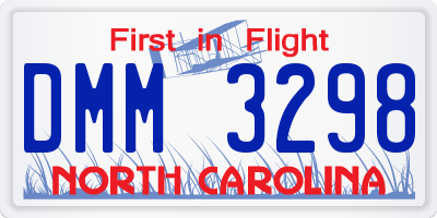 NC license plate DMM3298