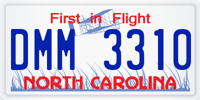 NC license plate DMM3310