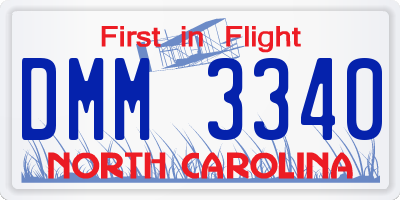 NC license plate DMM3340