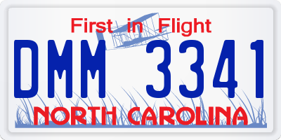 NC license plate DMM3341