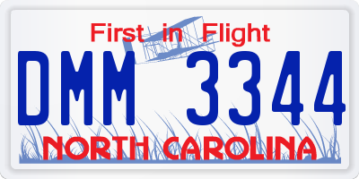 NC license plate DMM3344