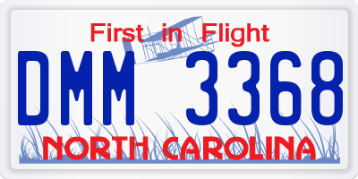 NC license plate DMM3368