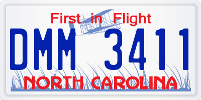 NC license plate DMM3411
