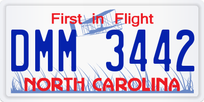 NC license plate DMM3442