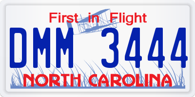 NC license plate DMM3444