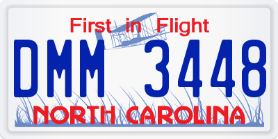 NC license plate DMM3448