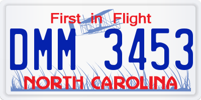 NC license plate DMM3453