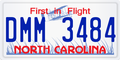 NC license plate DMM3484