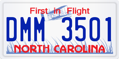 NC license plate DMM3501