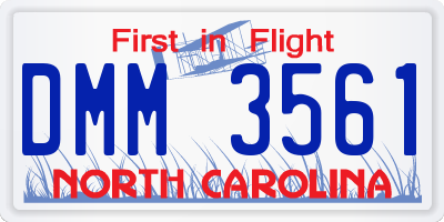 NC license plate DMM3561