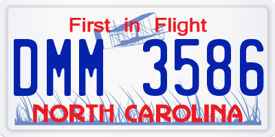 NC license plate DMM3586