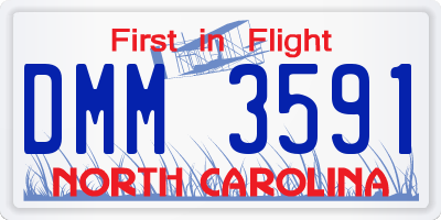 NC license plate DMM3591