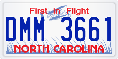 NC license plate DMM3661