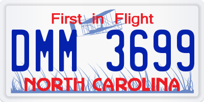 NC license plate DMM3699