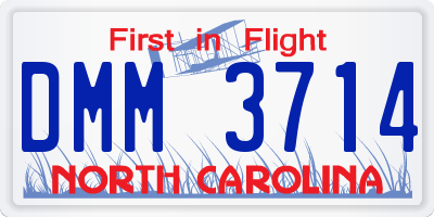 NC license plate DMM3714