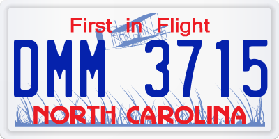 NC license plate DMM3715