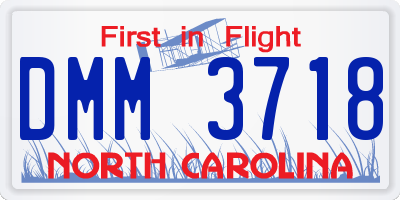 NC license plate DMM3718