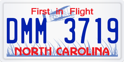 NC license plate DMM3719