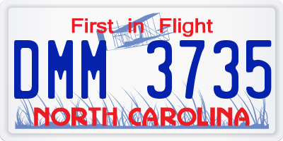 NC license plate DMM3735